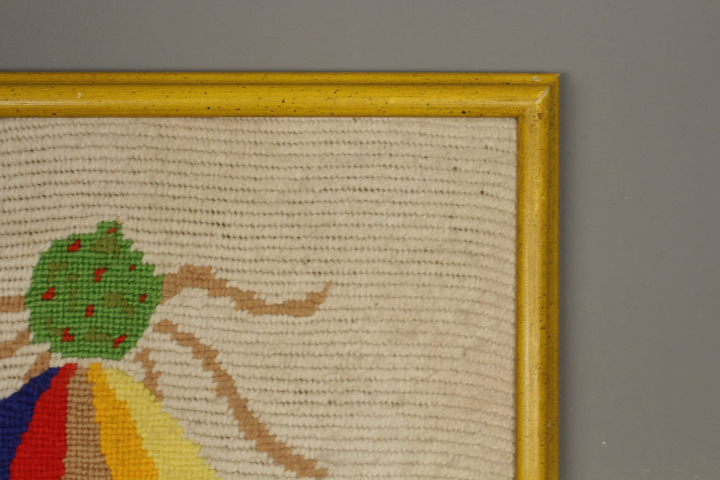 "Flower Cart" Needlepoint Art
