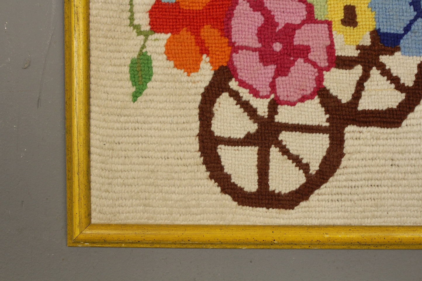 "Flower Cart" Needlepoint Art