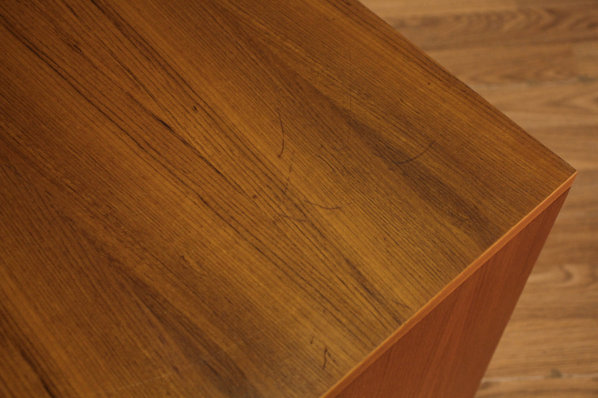 Compact Danish Teak 4-Drawer End Table