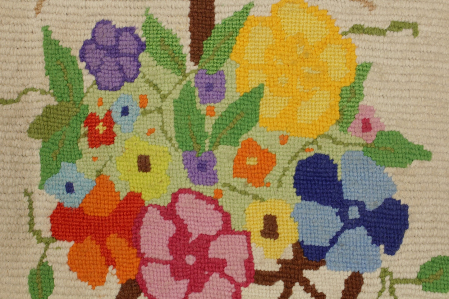 "Flower Cart" Needlepoint Art