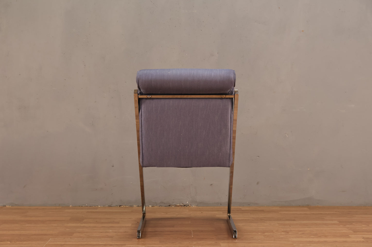 Baughman-Style "Z" Blue & Chrome Chair