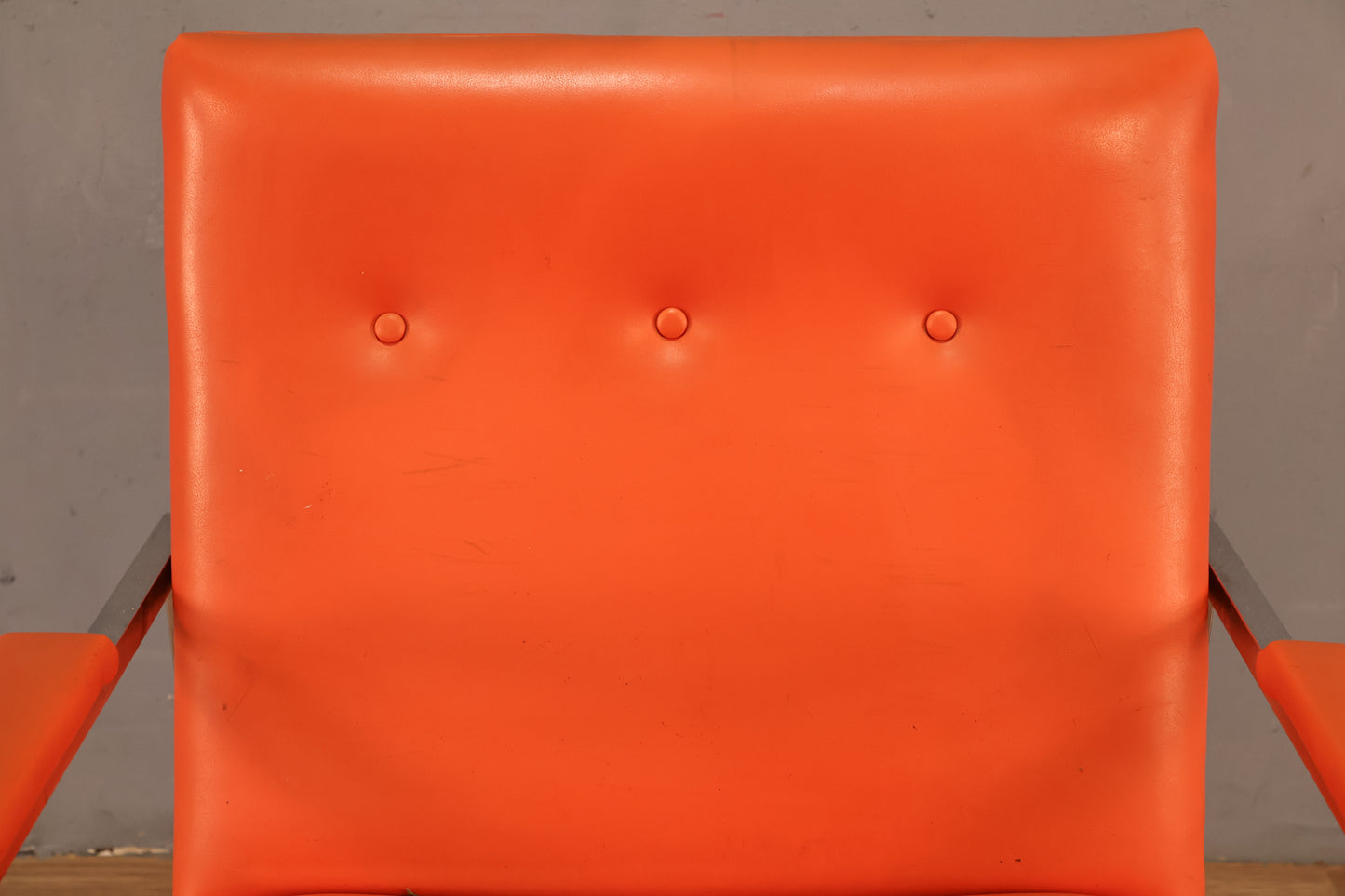 Chrome & Tangerine Vinyl Armchair - ONLINE ONLY