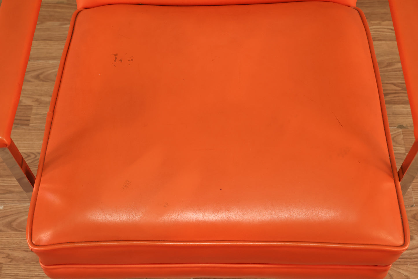 Chrome & Tangerine Vinyl Armchair - ONLINE ONLY