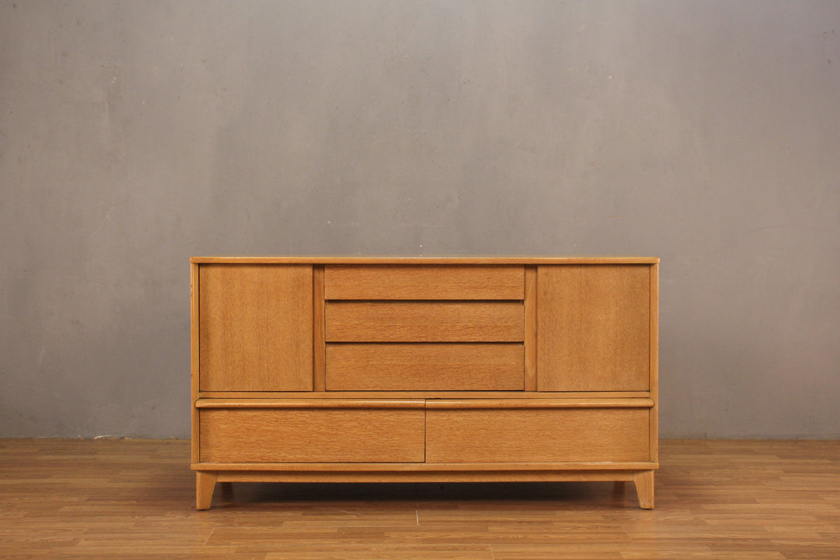 Mid Century Blonde 5-Drawer Credenza