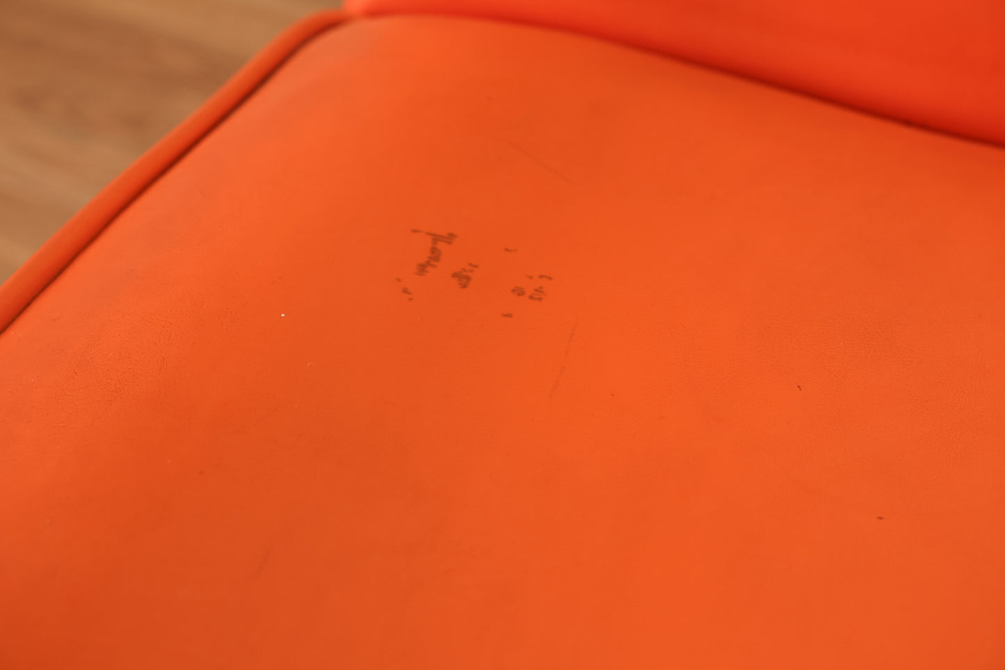 Chrome & Tangerine Vinyl Armchair - ONLINE ONLY