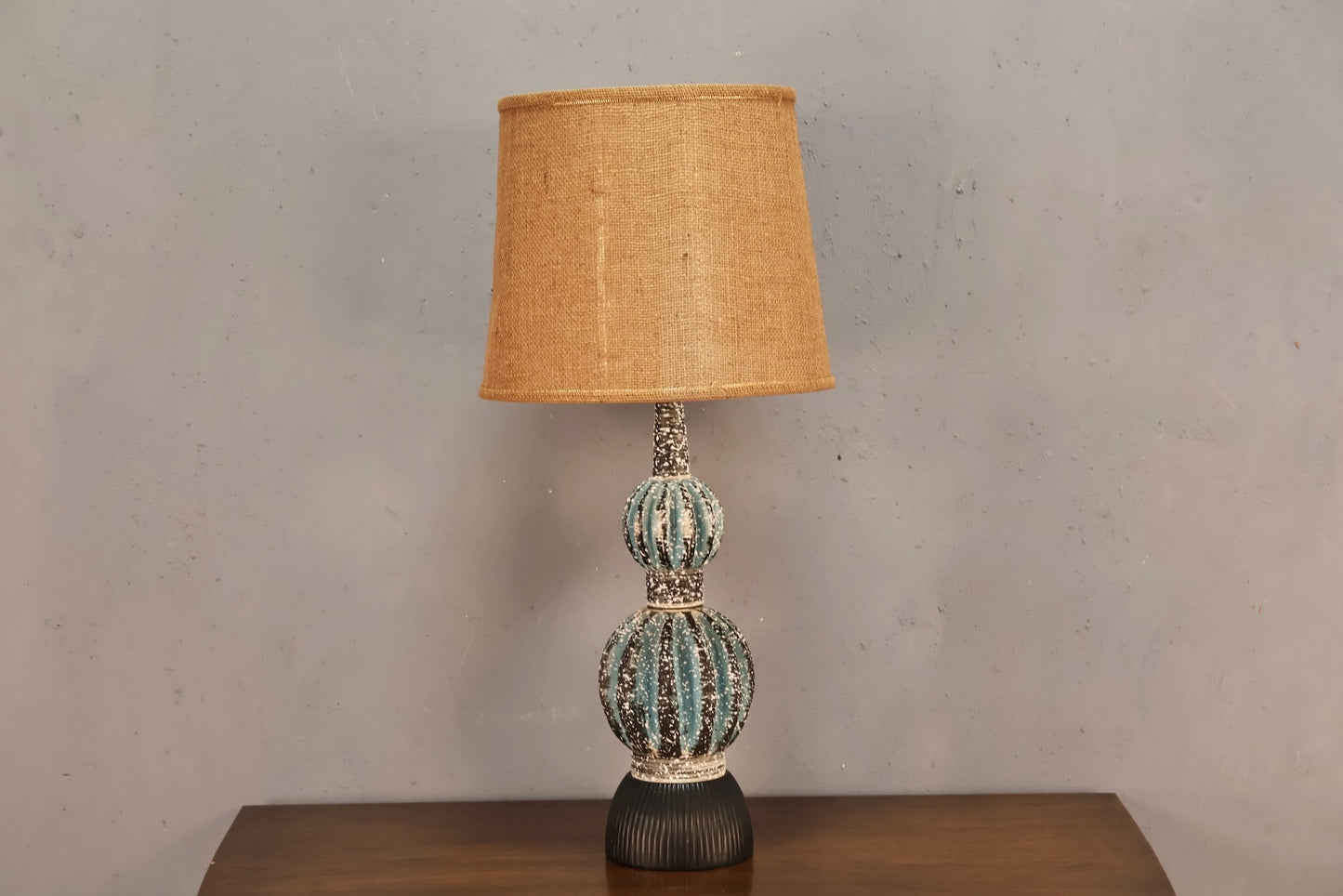 Mid Century Aquamarine Splatter Table Lamp