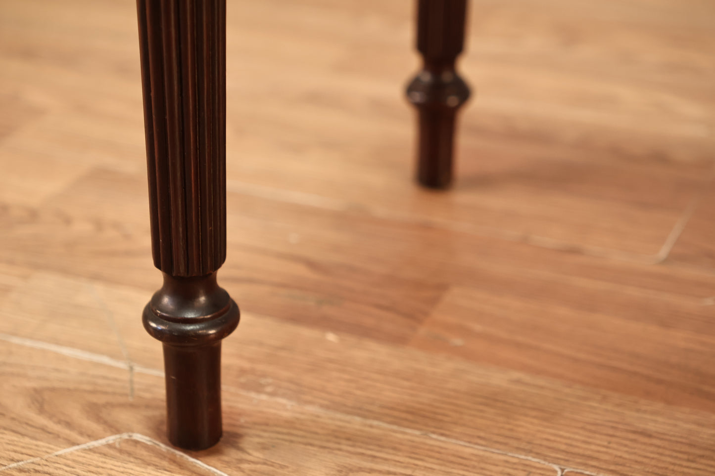 Dark Wood & Woven Rush Stool