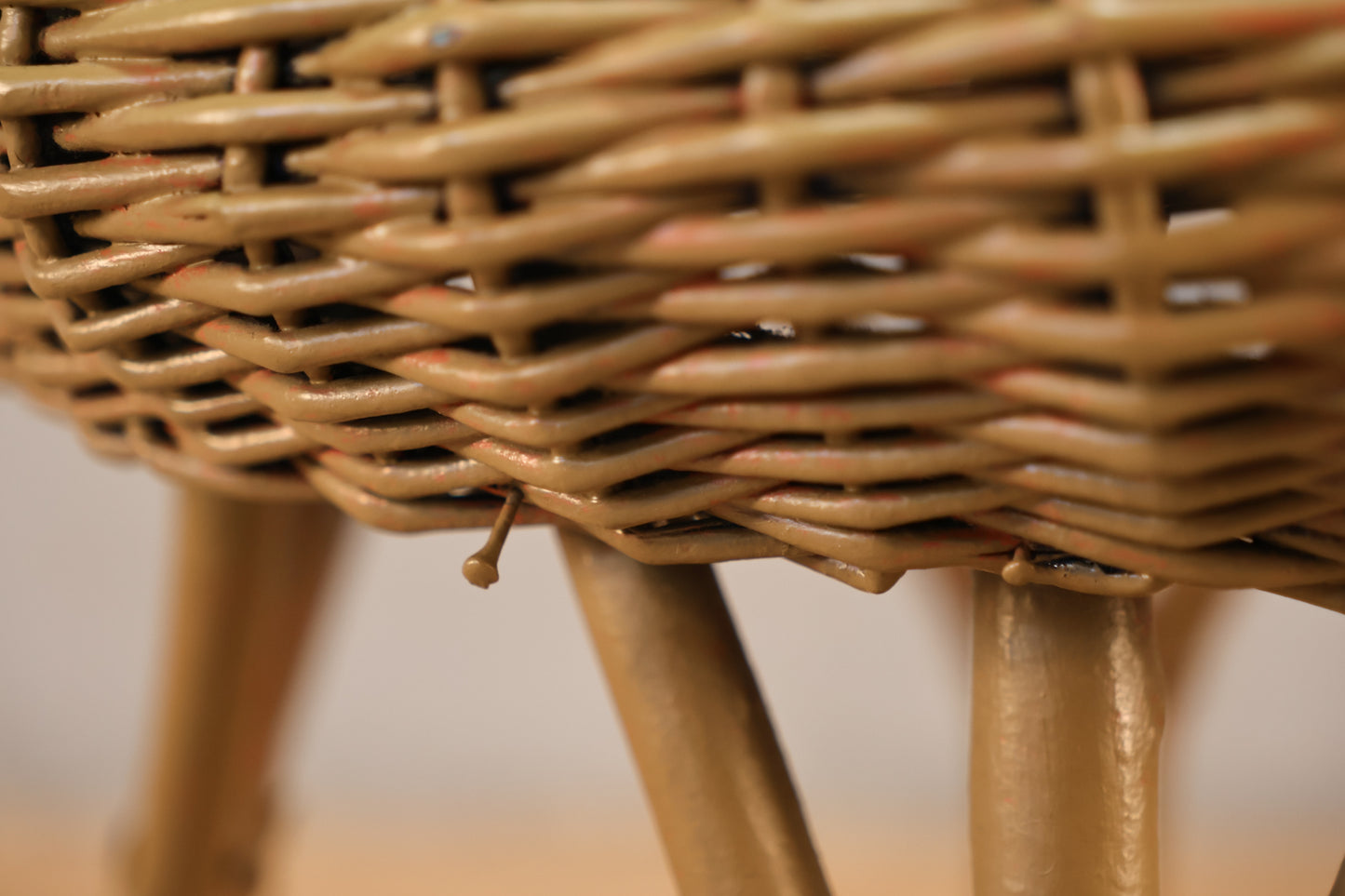 Taupe Wicker Stool