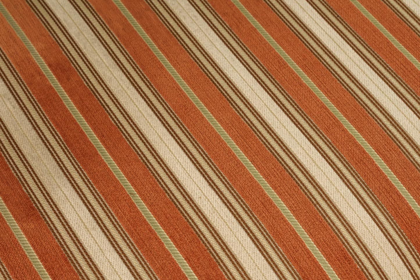 Louis XVI-Style Tangerine Striped Ottoman