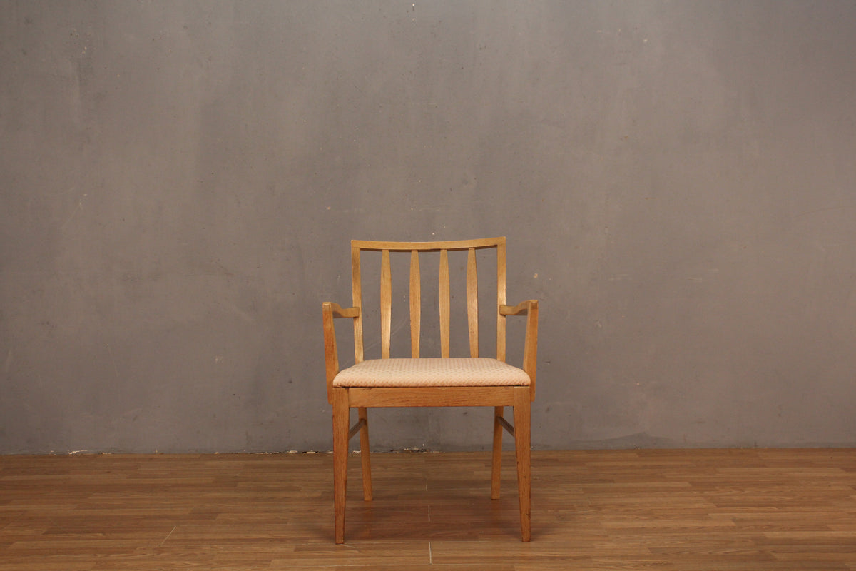 Mid Century Blonde & Pale Pink Armchair