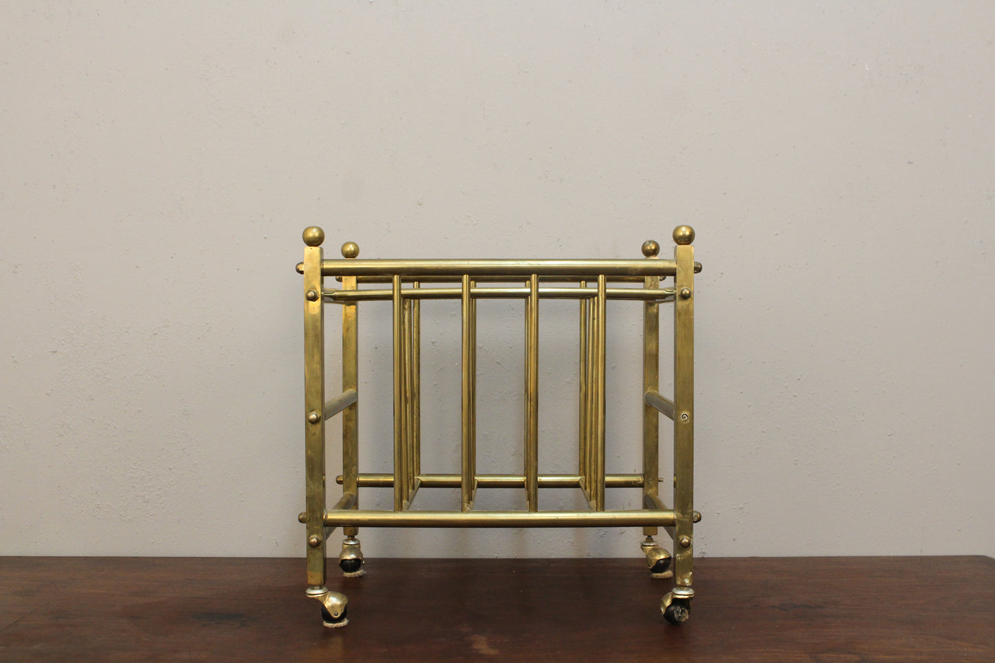 Boxy Brass Magazine Rack