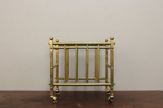Boxy Brass Magazine Rack