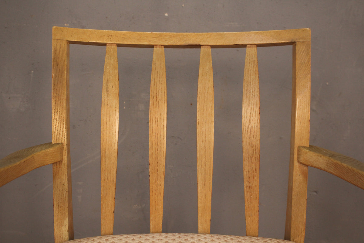 Mid Century Blonde & Pale Pink Armchair