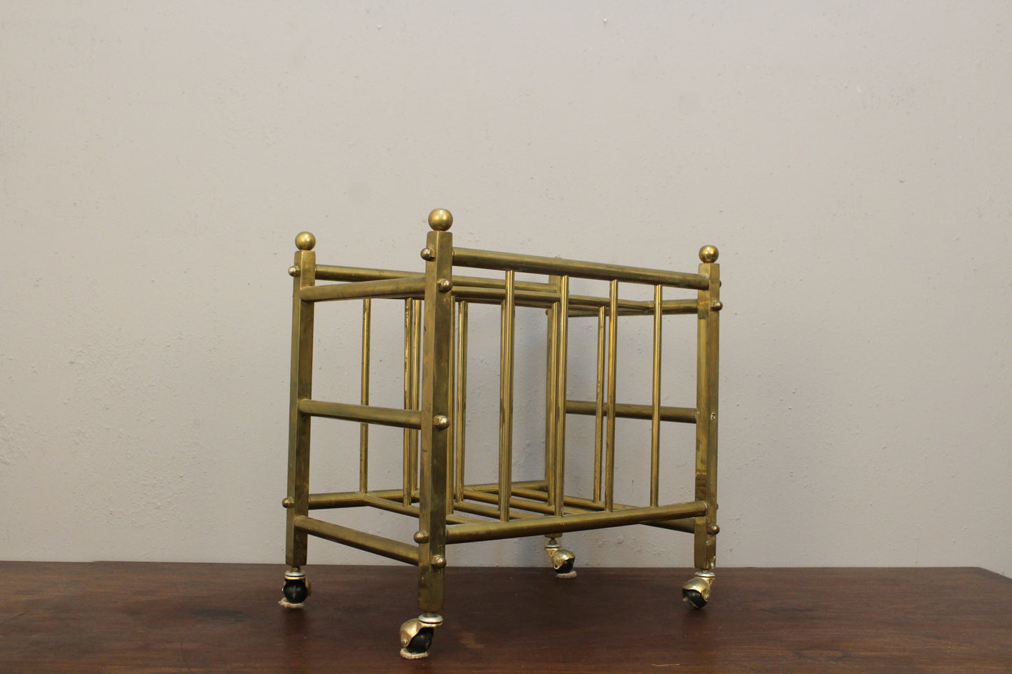 Boxy Brass Magazine Rack