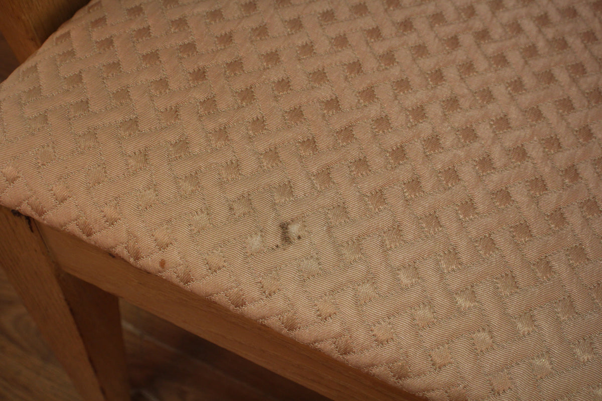 Mid Century Blonde & Pale Pink Armchair