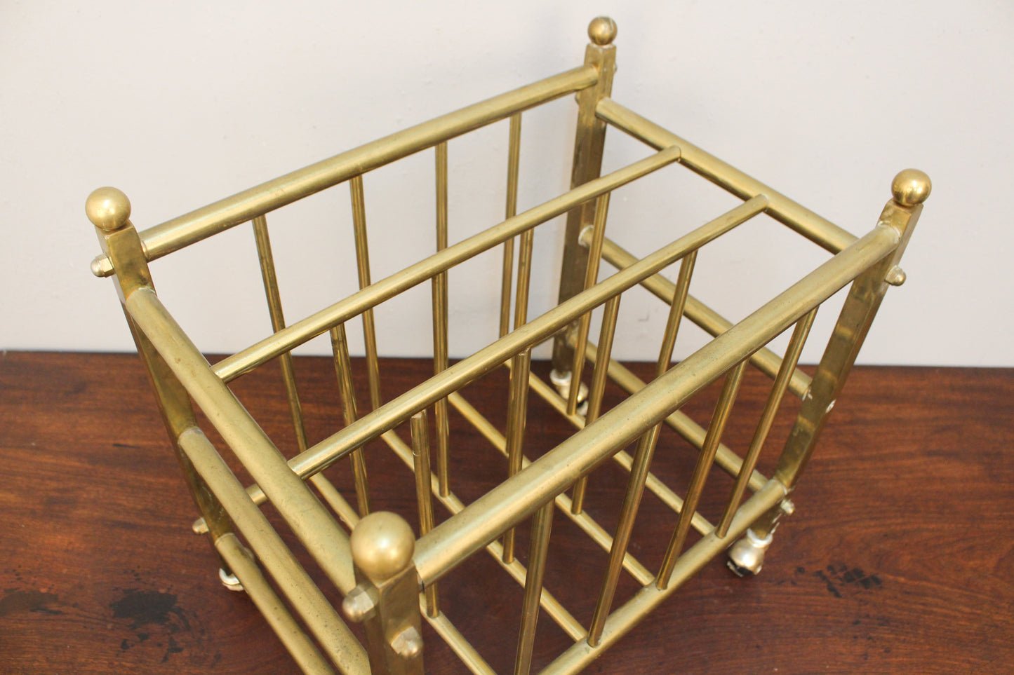Boxy Brass Magazine Rack