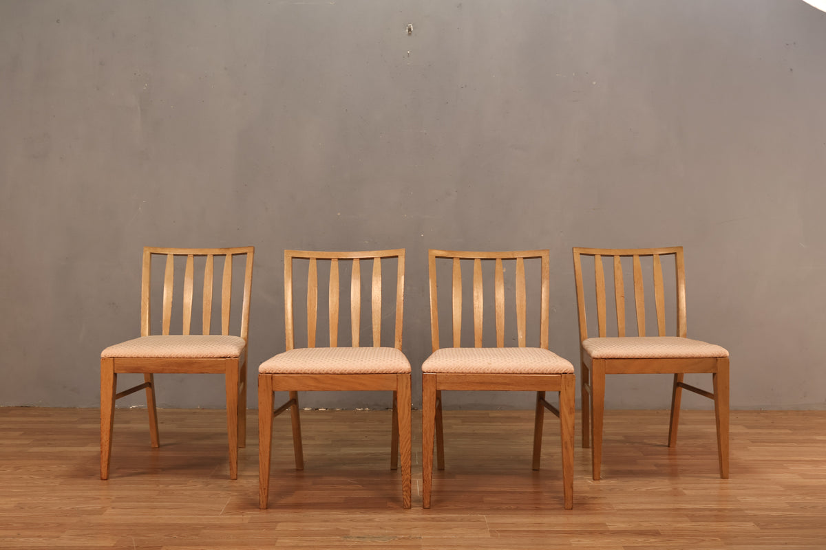 Mid Century Blonde & Pale Pink Side Chair