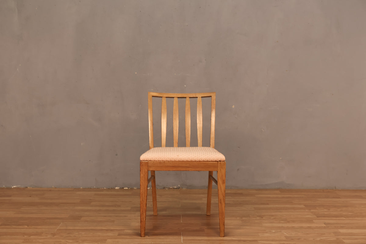 Mid Century Blonde & Pale Pink Side Chair