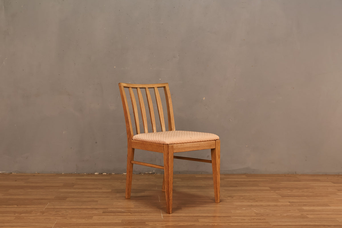 Mid Century Blonde & Pale Pink Side Chair