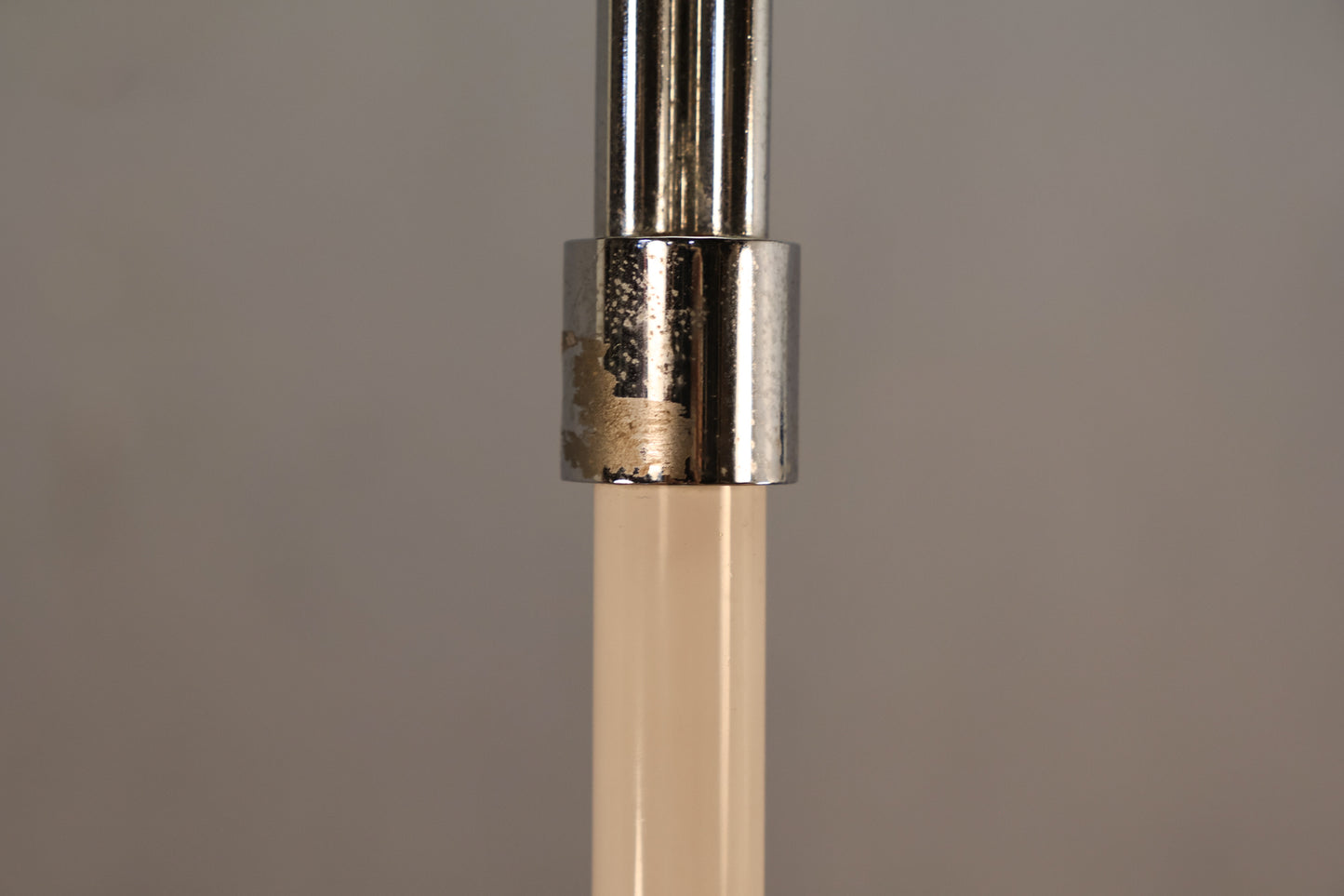 Italian White & Ribbed Glass Floor Lamp