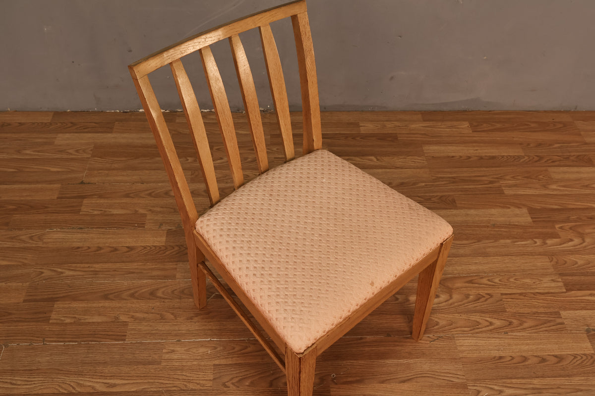Mid Century Blonde & Pale Pink Side Chair