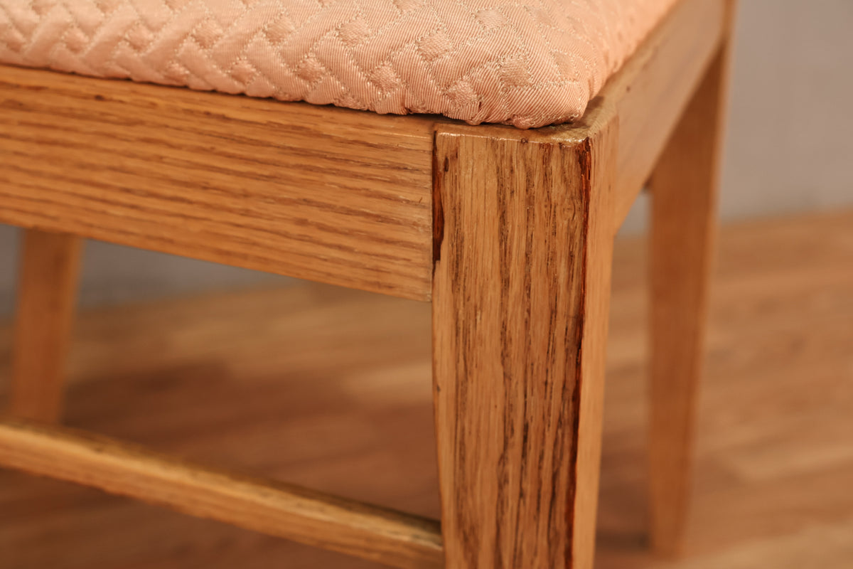 Mid Century Blonde & Pale Pink Side Chair