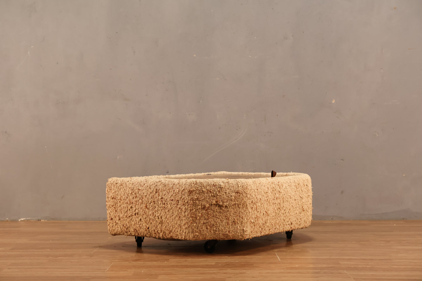 Low Woven Oatmeal Flip-Top End Table