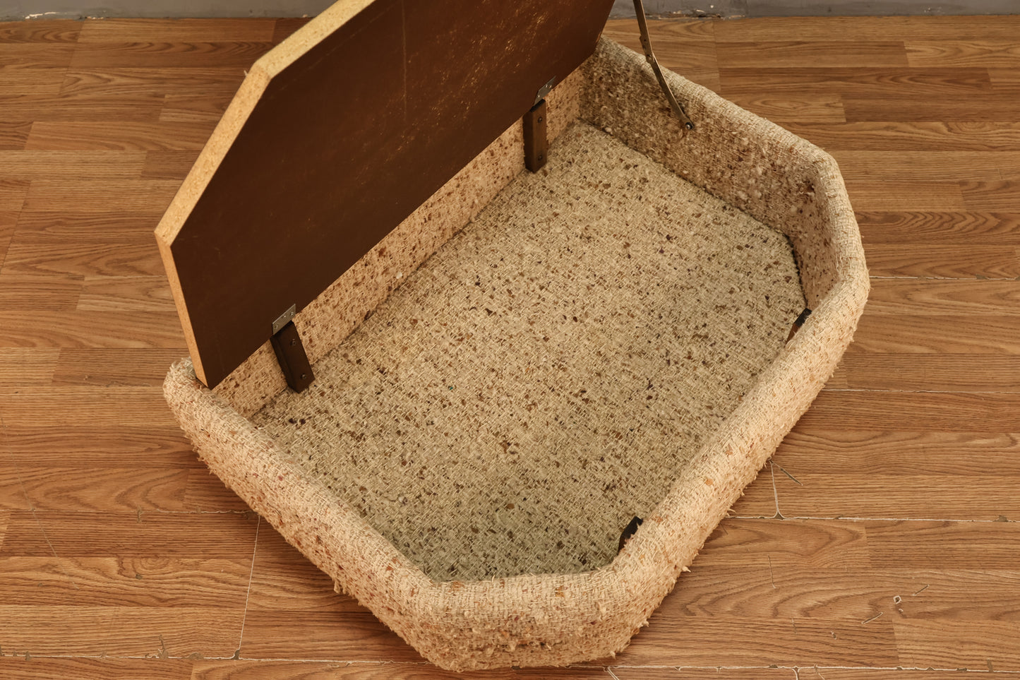 Low Woven Oatmeal Flip-Top End Table