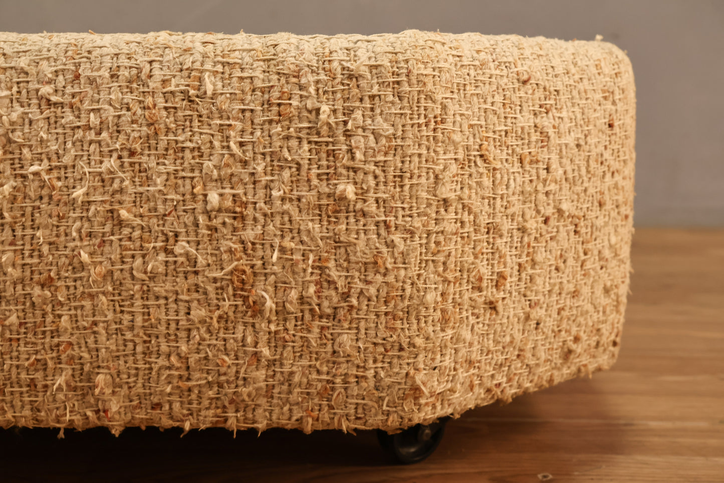 Low Woven Oatmeal Flip-Top End Table