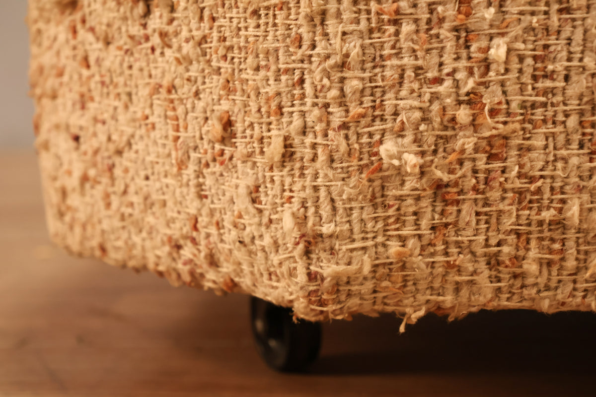 Low Woven Oatmeal Flip-Top End Table
