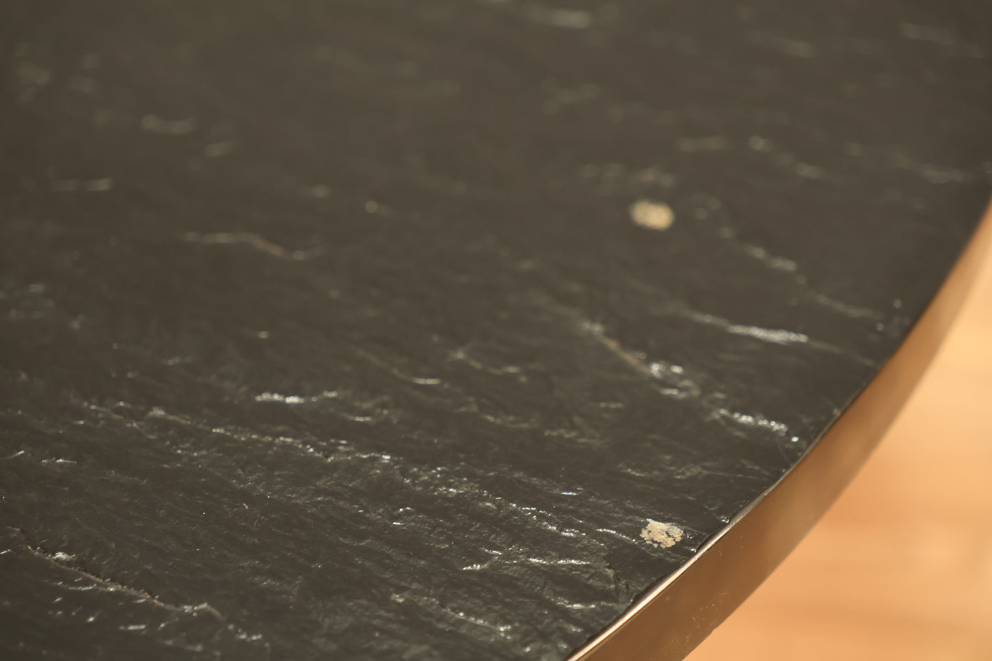 Round Slate & Chrome Coffee Table - ONLINE ONLY