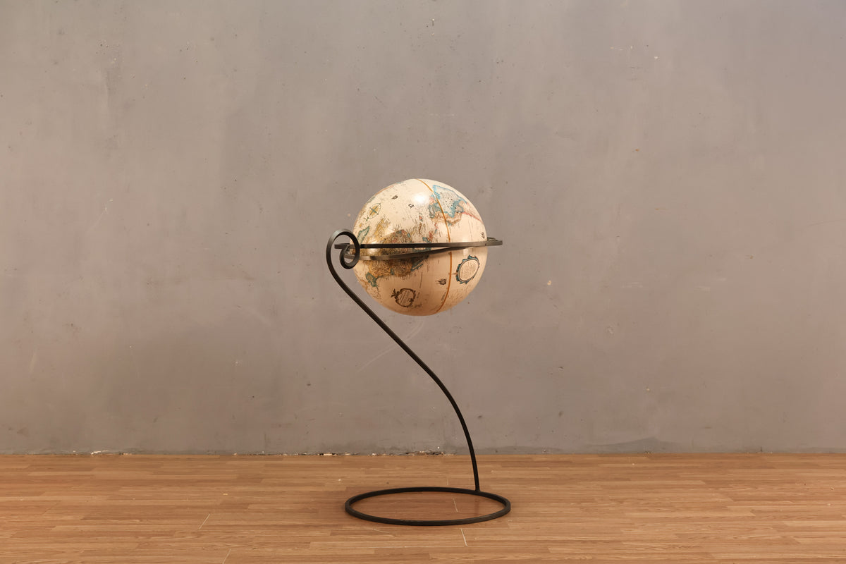 Iron Curlicue Standing Globe - ONLINE ONLY