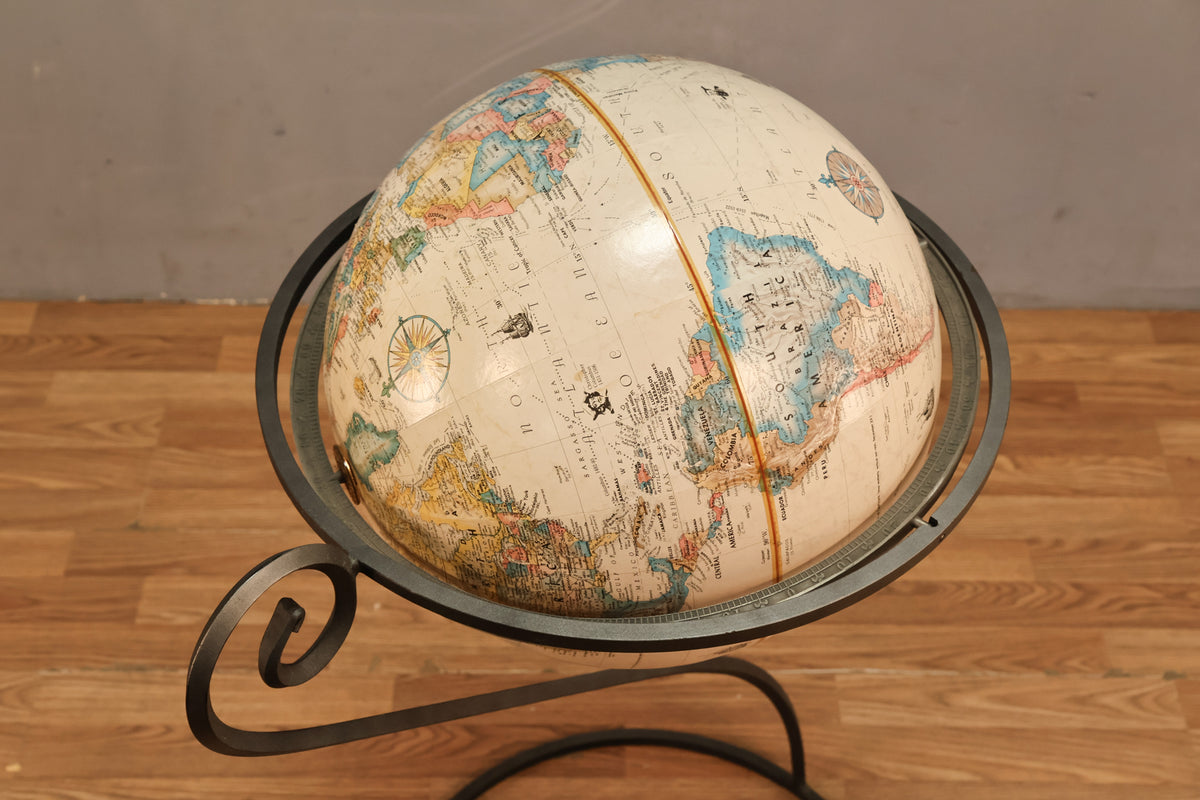 Iron Curlicue Standing Globe - ONLINE ONLY