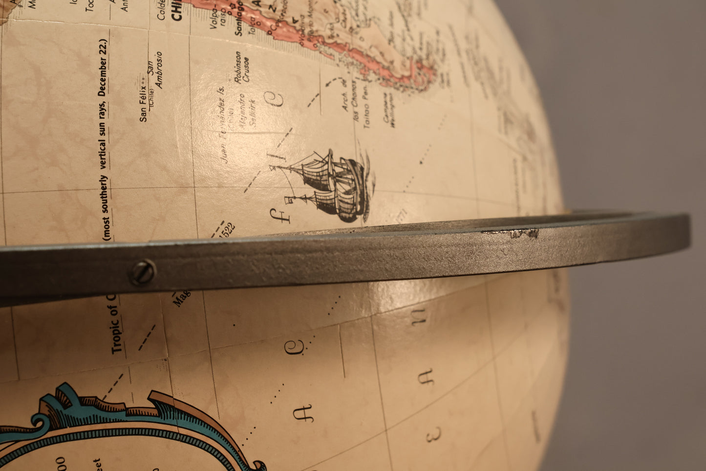 Iron Curlicue Standing Globe - ONLINE ONLY