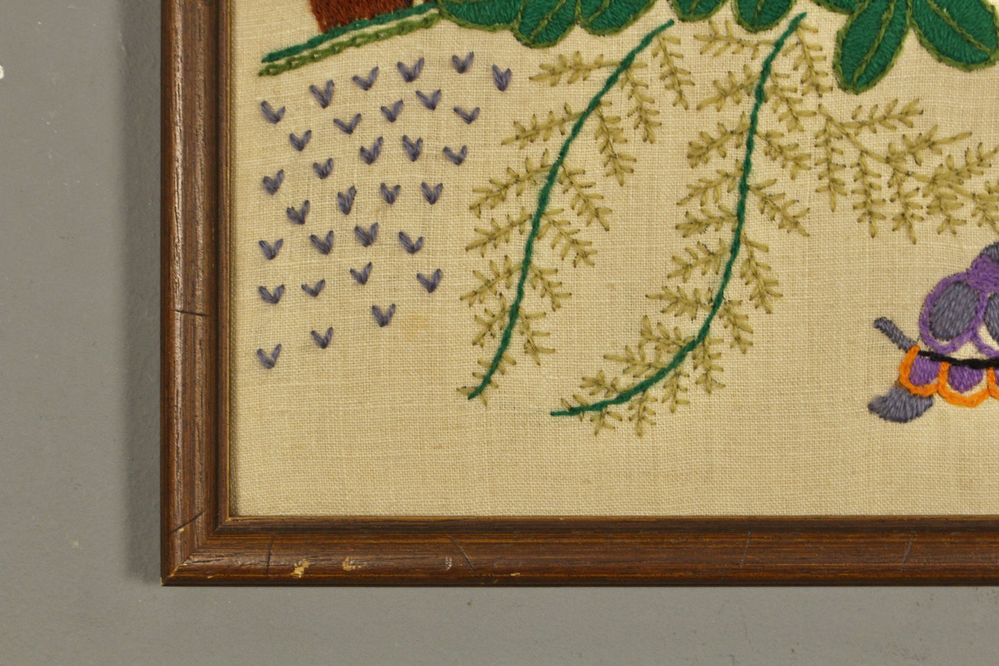 "Jungle Harmony" 1970s Needlepoint