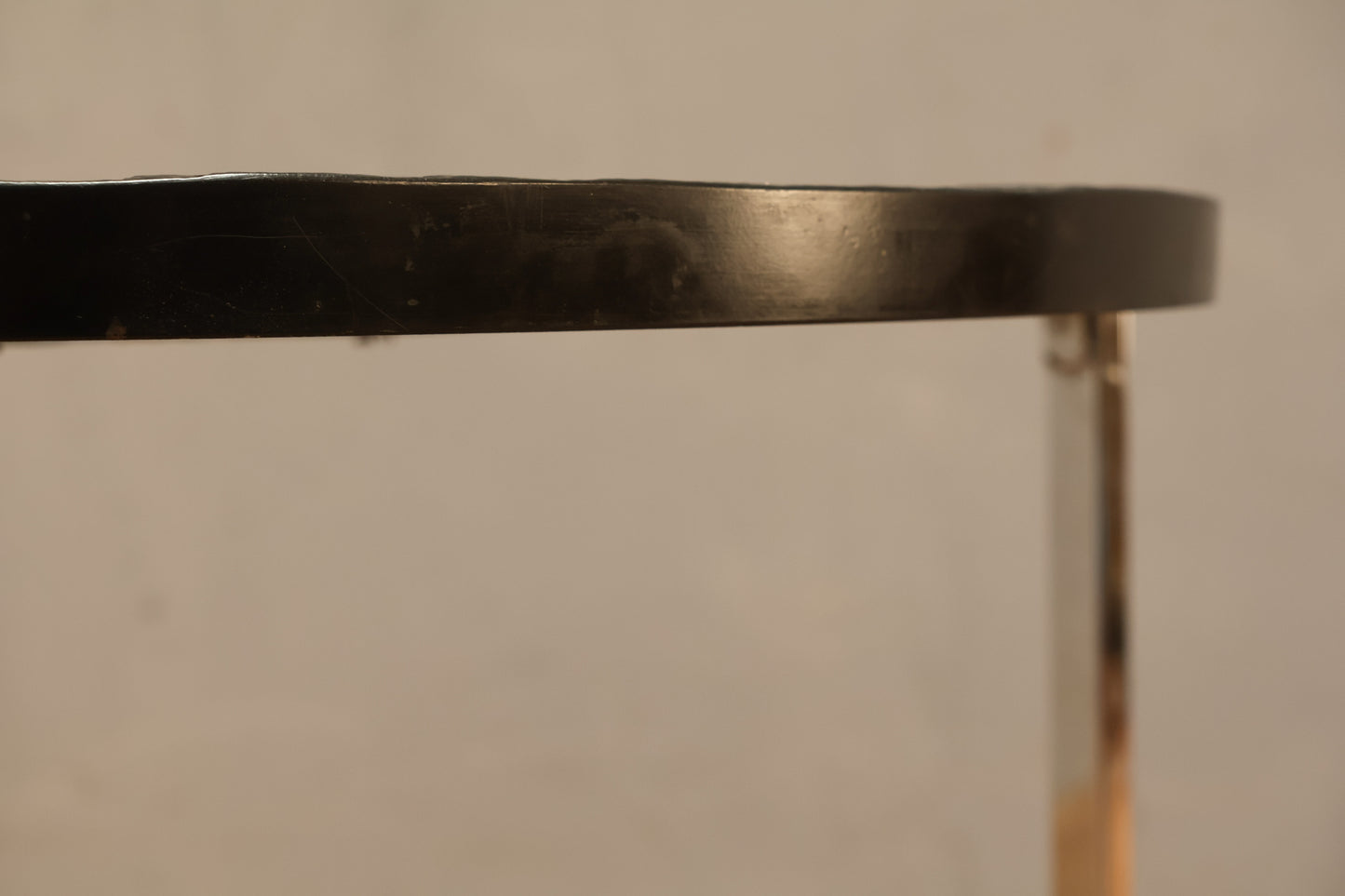 Round Slate & Chrome Side Table
