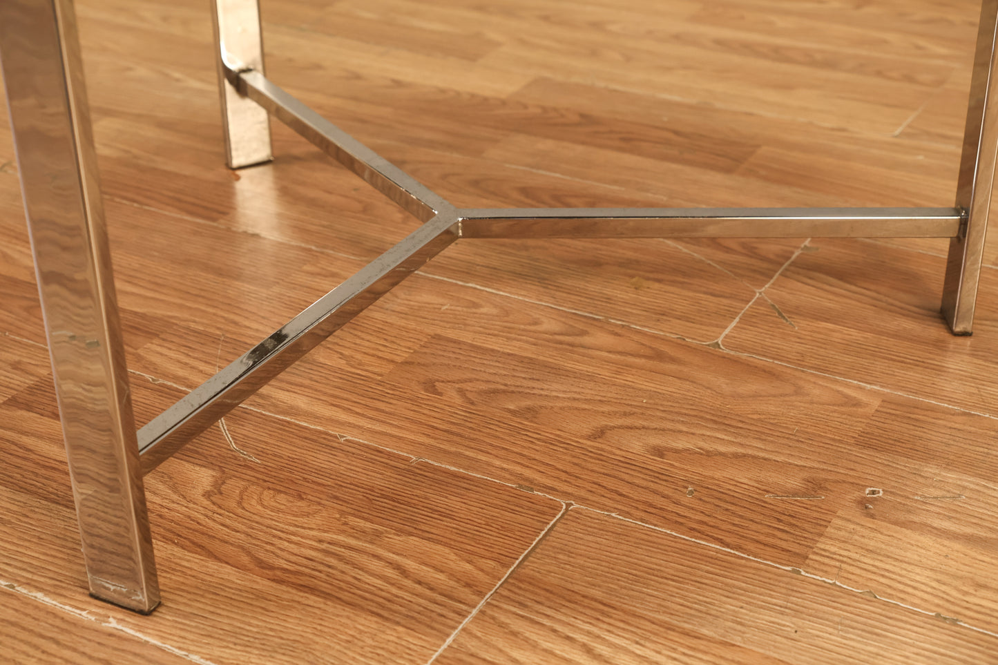 Round Slate & Chrome Side Table