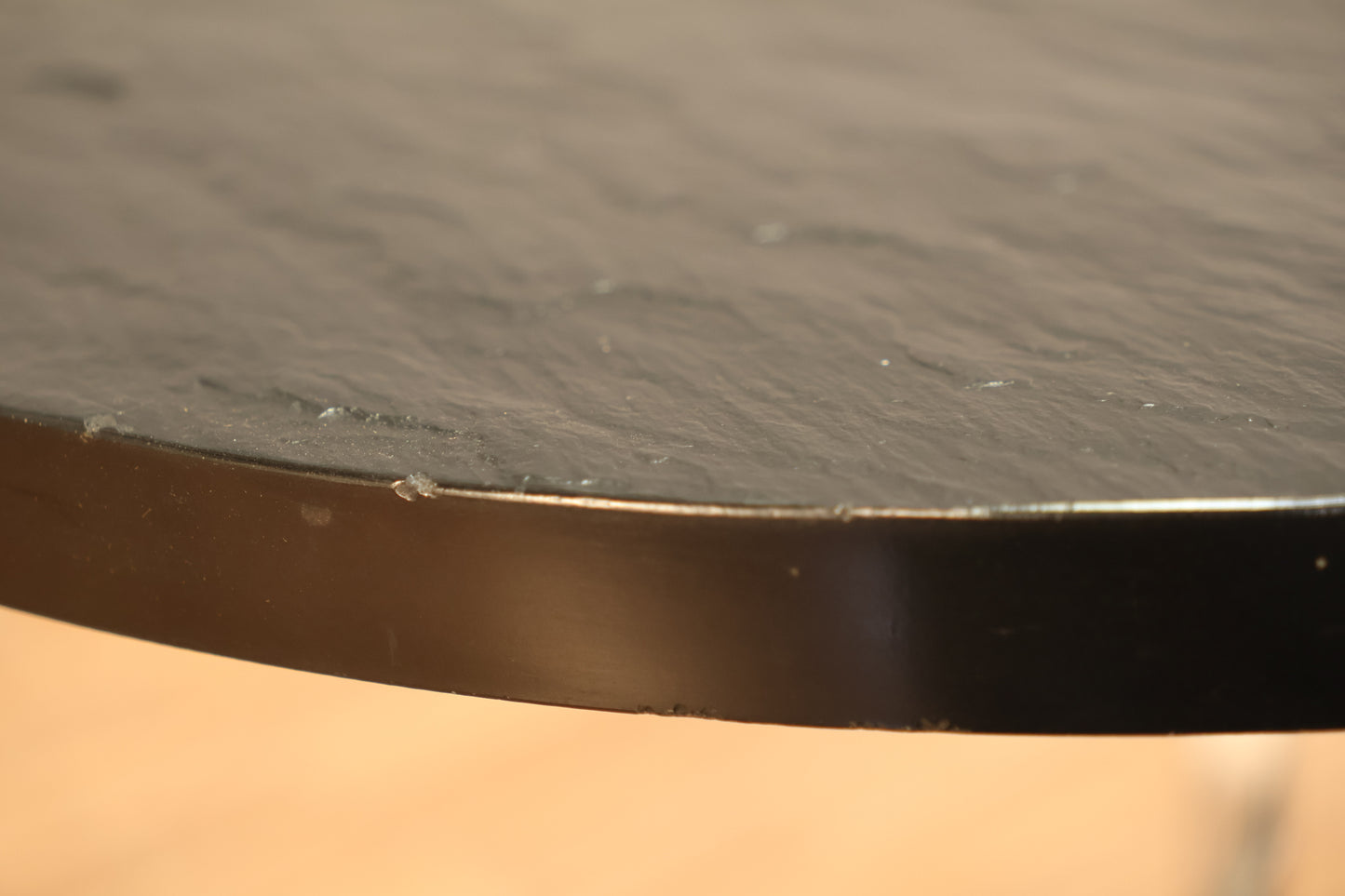 Round Slate & Chrome Side Table