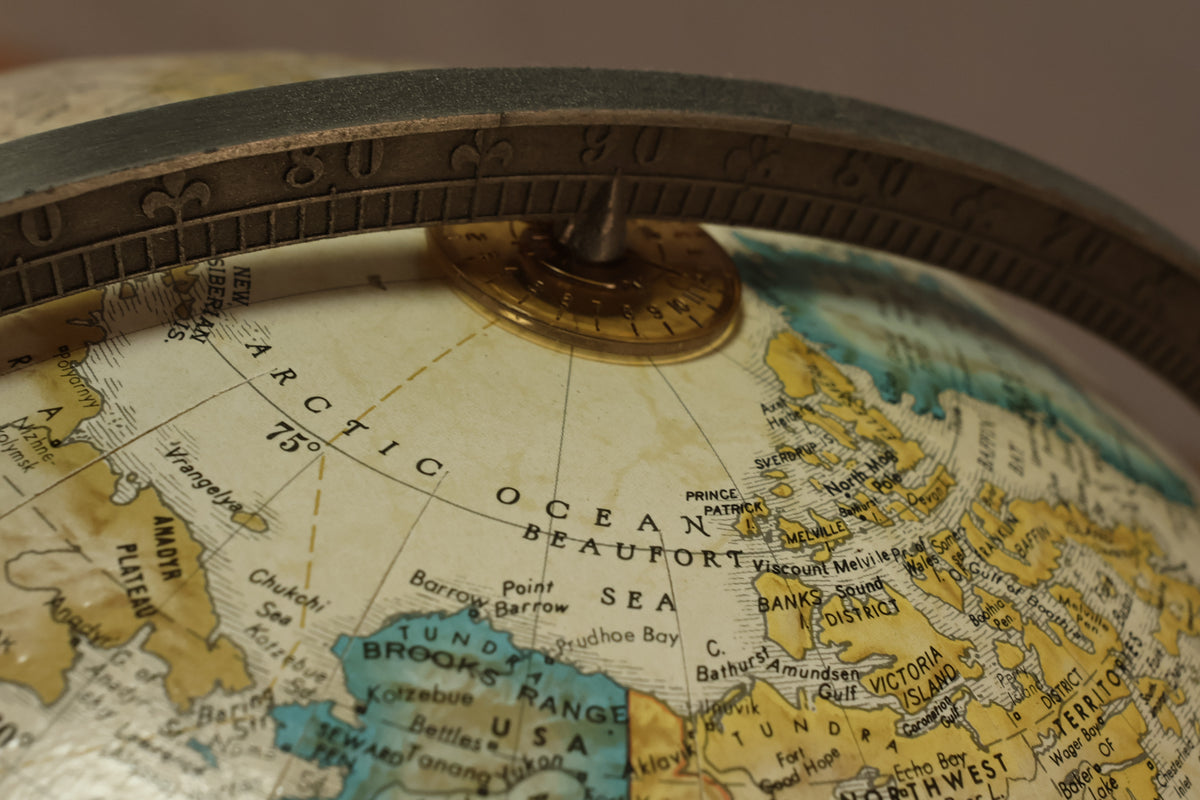 Iron Curlicue Standing Globe - ONLINE ONLY