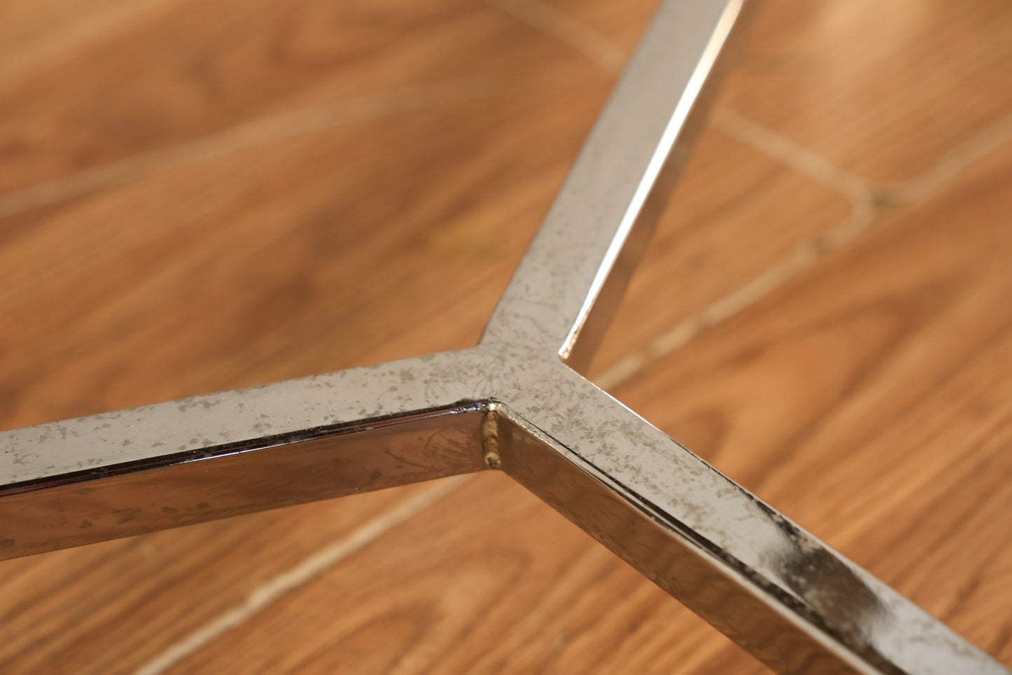 Round Slate & Chrome Side Table