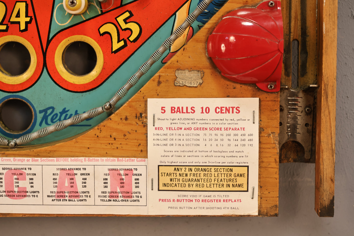 1960s "Can Can" Reclaimed Pinball Art