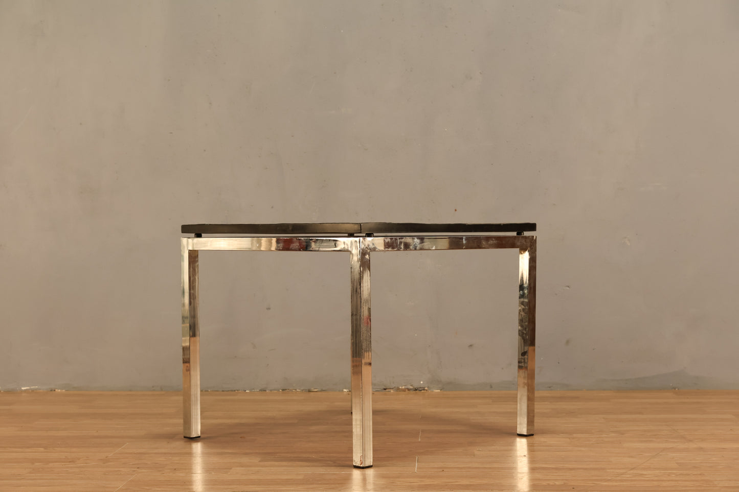 Square Slate & Chrome Side Table - ONLINE ONLY