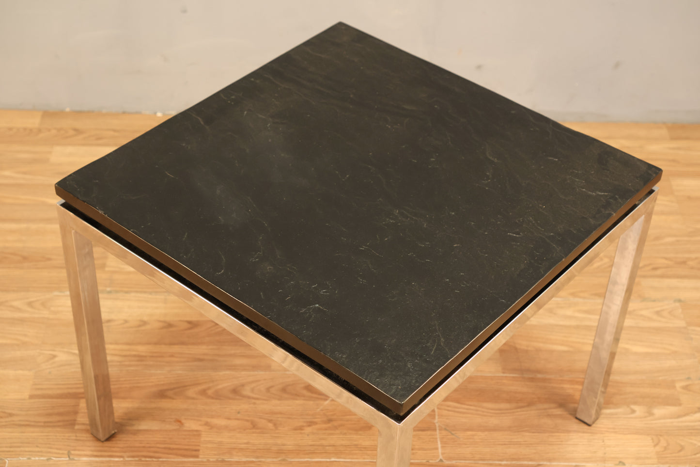 Square Slate & Chrome Side Table - ONLINE ONLY