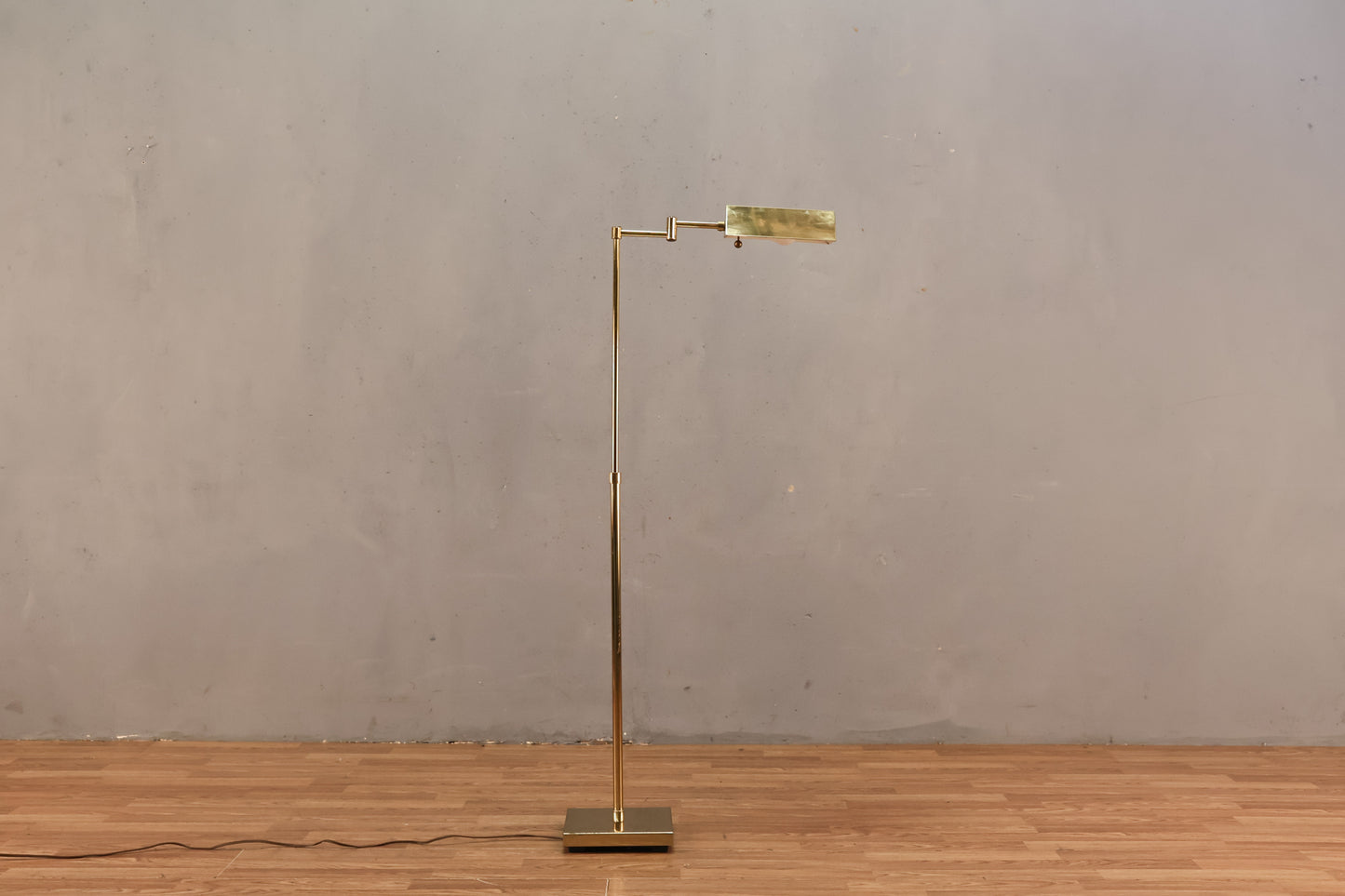 Brass Swing-Arm Floor Lamp