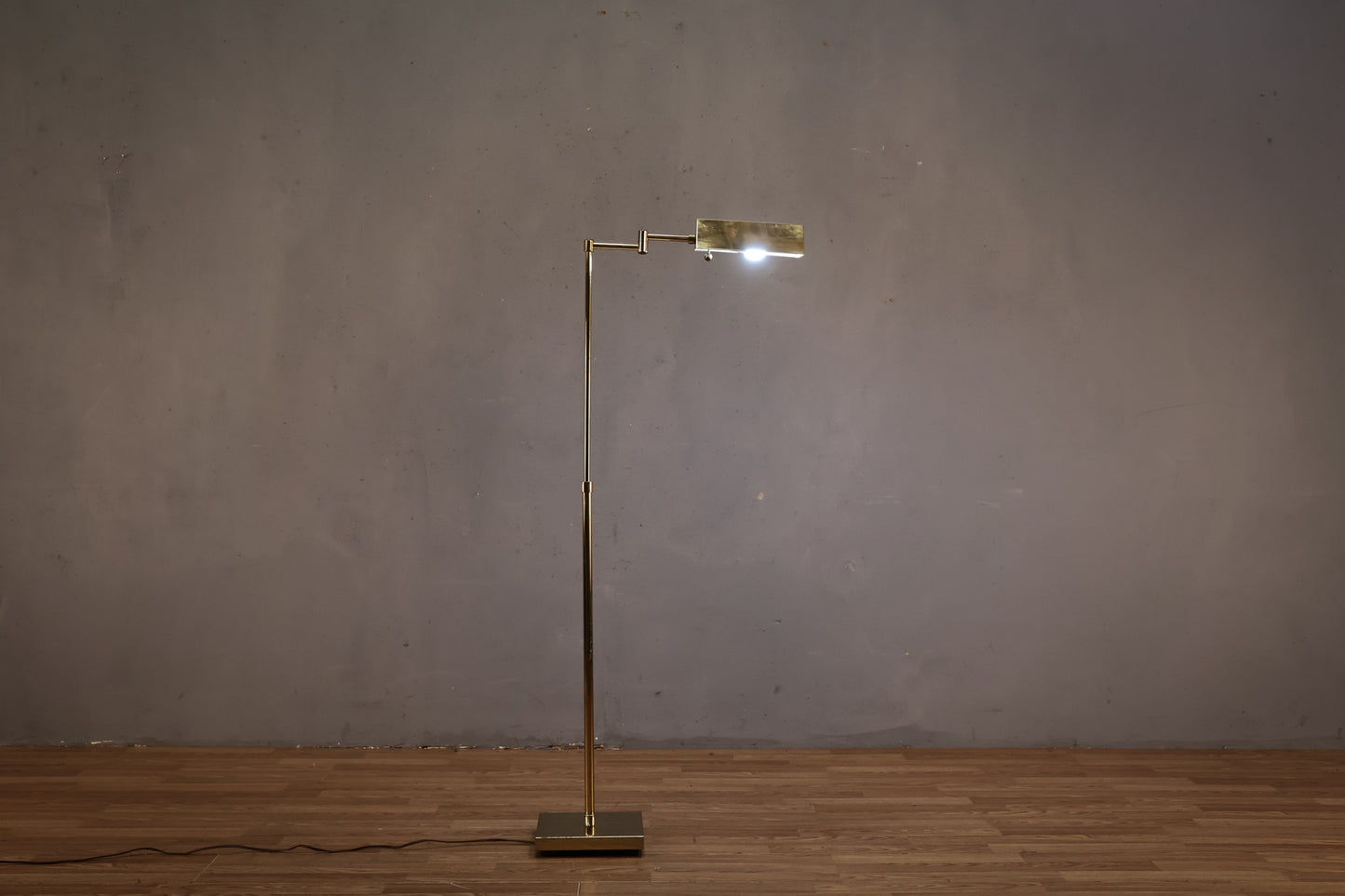 Brass Swing-Arm Floor Lamp