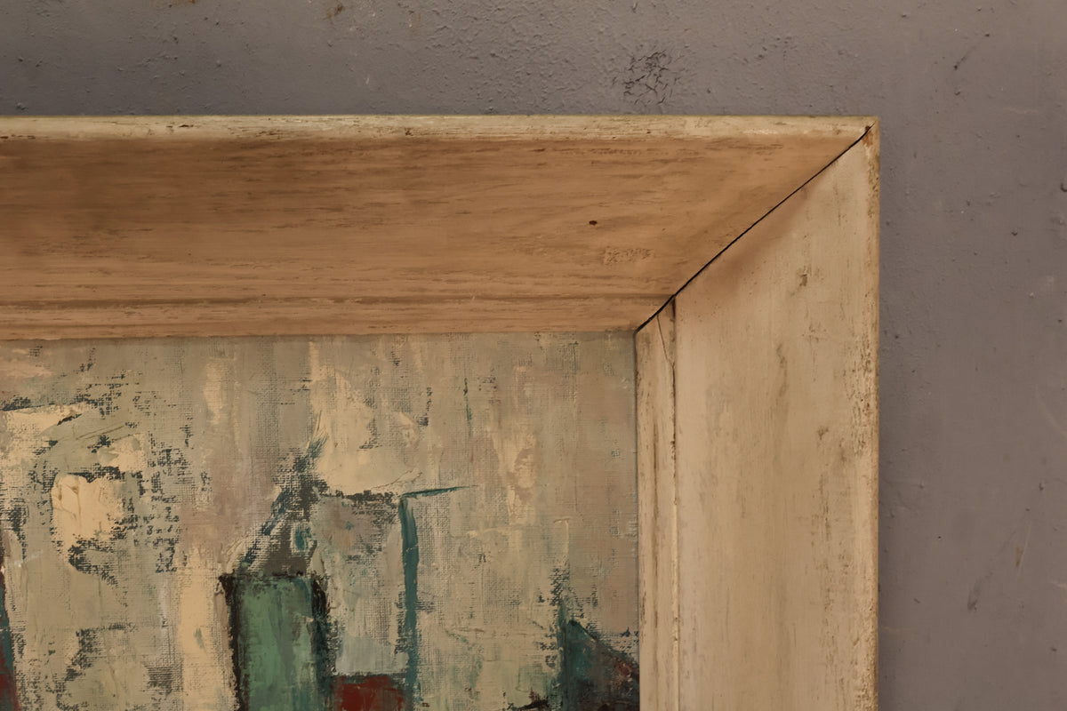 Mid Century "Downtown Downpour" Painting