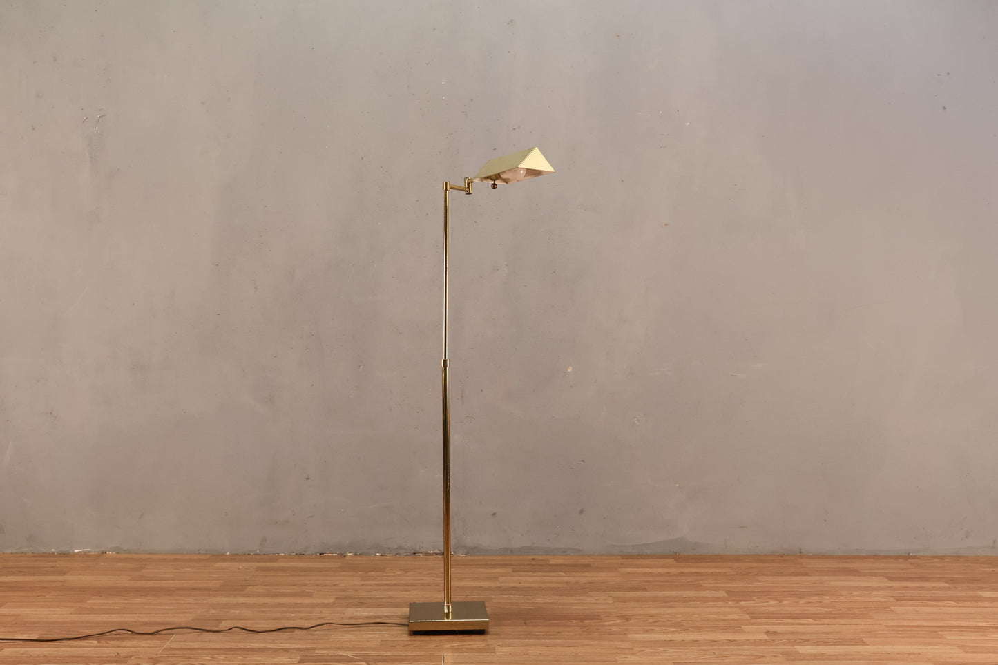 Brass Swing-Arm Floor Lamp
