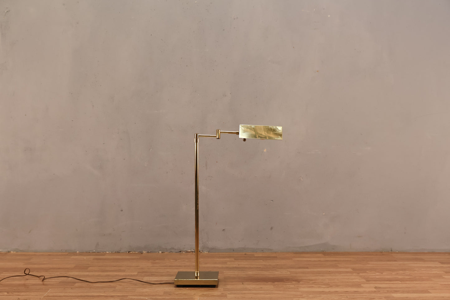 Brass Swing-Arm Floor Lamp