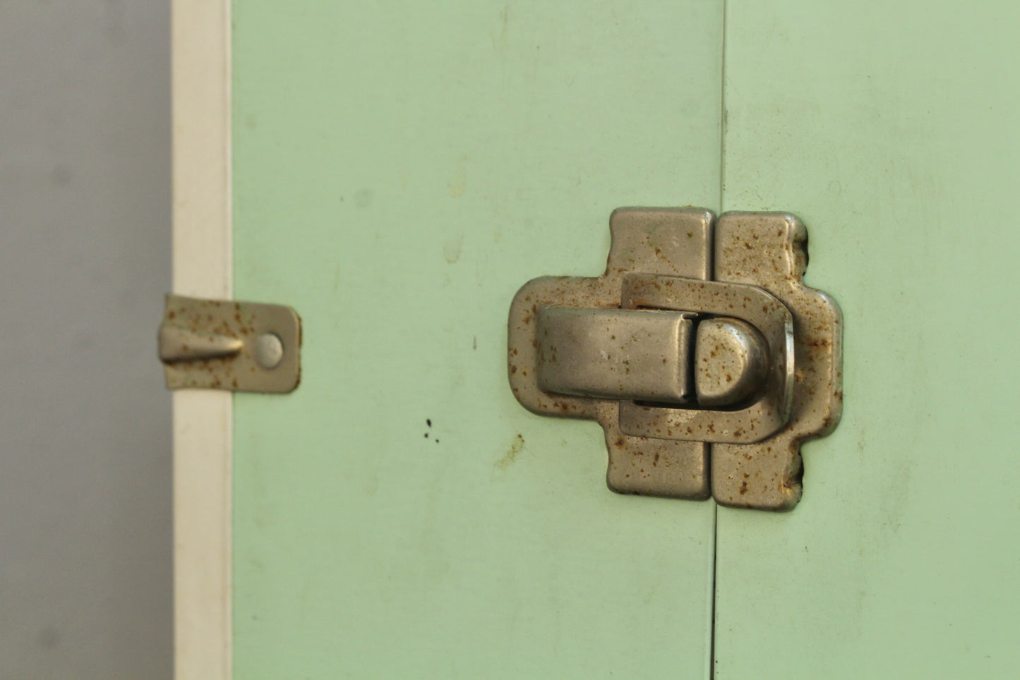 1950s Seafoam Metal Doll Trunk