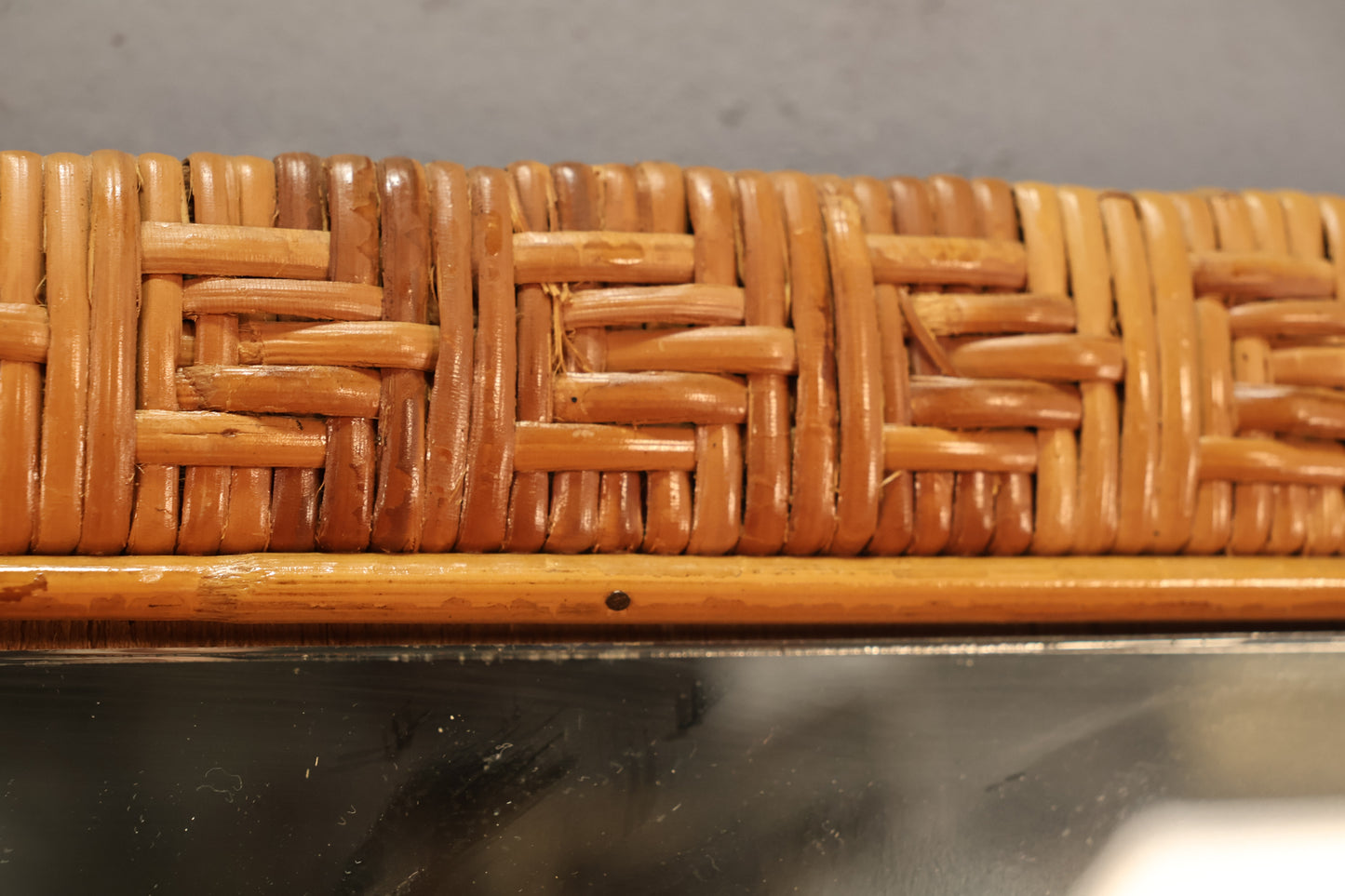 Rattan & Brass Mirror